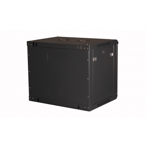 Шкаф 19" телекоммуникационный настенный, 9U 501x600х450 мм, дверь перфорация, черный